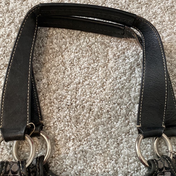 Coach Purse, black C’s leather and fabric - Picture 8 of 8